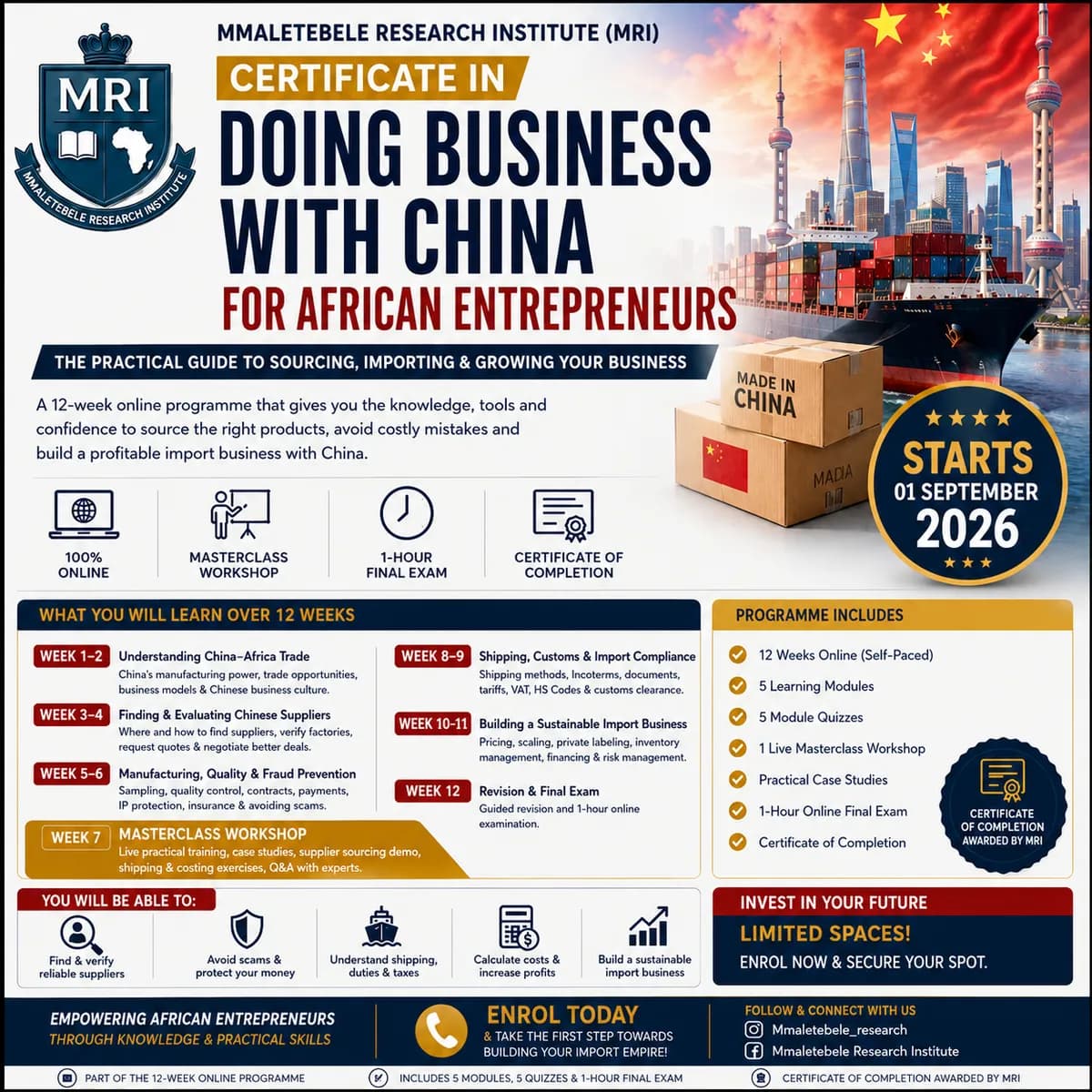 Certificate in Doing Business with China for African Entrepreneurs
